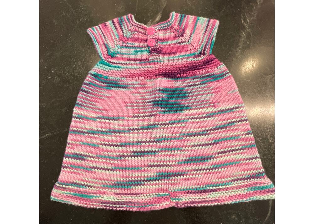 Hand-Crocheted infant or toddler dress 6-12mo